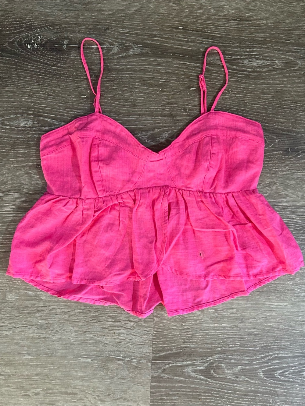 NWT Small American Eagle Pink Spaghetti Strap Smocked Back‎ Cami Crop Top